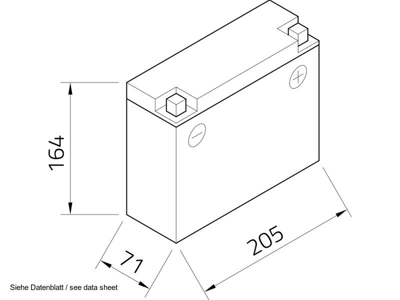 Intact GEL12-16AL-A2 GEL-Motorradbatterie ersetzt 51616, CB16AL-A2, YB16AL-A2