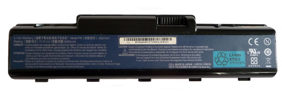 Akku ersetzt Acer AS07A31, -A32, -A41, -A42, A51 4400mAh