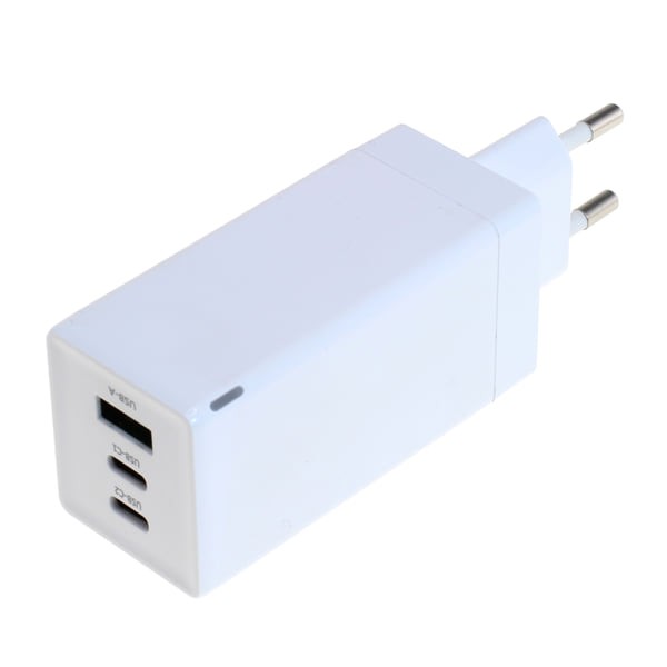 USB-C Ladegerät GaN 2x USB-C + 1x USB-A, USB-PD, 3-PORT, 65W