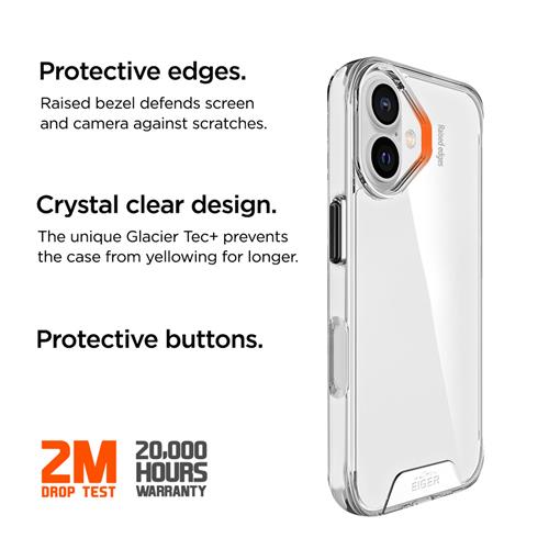 iPhone 16, Glacier Case transp.