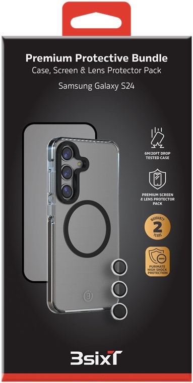 3sixT 4in1 Protection Cover für Samsung Galaxy S24, transparent