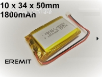 Akku 103450 3.7V 1800mAh Li-Polymer JST-PH 2.00mm Stecker