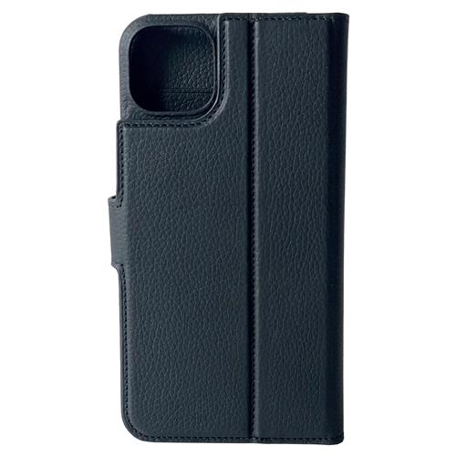 iPhone 15 Plus, Joss schwarz, Book-Cover Echtleder