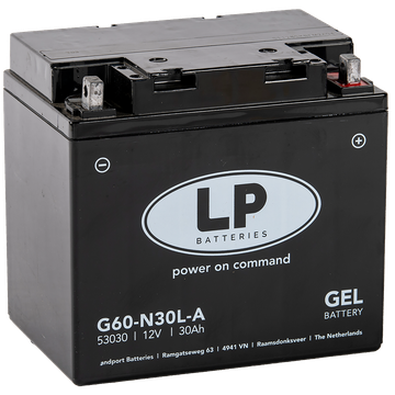 LP L60-N30-3 GEL-Motorradbatterie ersetzt G60-N30L-A, GEL53030 12V 30Ah