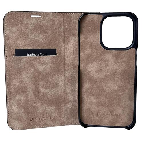 iPhone 15 Pro, Marc schwarz, Book-Cover Echtleder