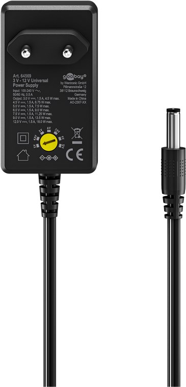 Universal Stecknetzteil 5-15V 2.4A mit 11 DC Steckern