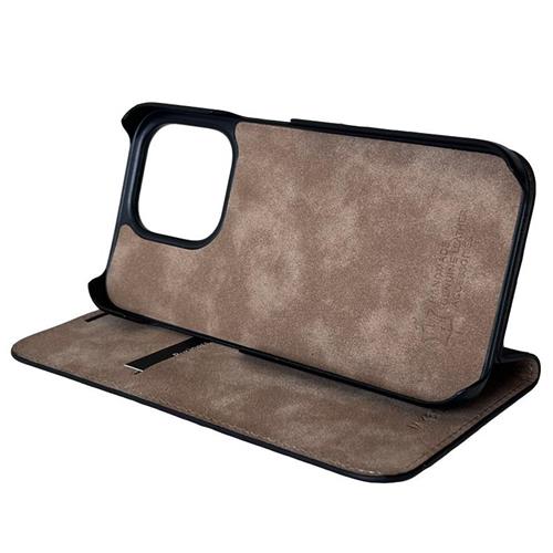 iPhone 15 Pro, Marc schwarz, Book-Cover Echtleder