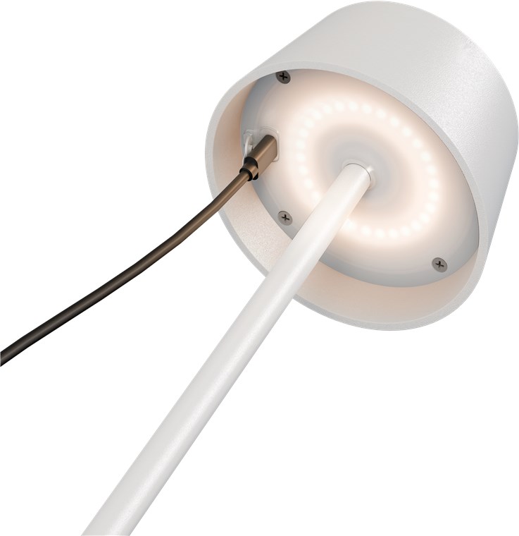 Solar LED Tischleuchte dimmbar weiss IP44 Schutzstandard für den Aussenbereich