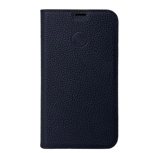 iPhone 15 Plus, Marc schwarz, Book-Cover Echtleder
