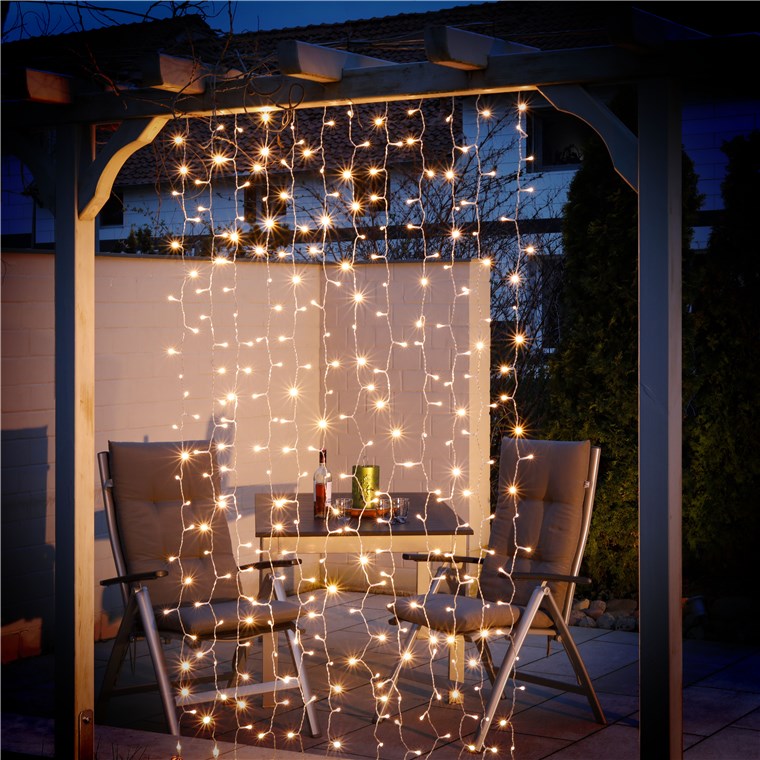 LED-Lichtervorhang 300er mit Fernbedienung, Timer-Funktion
