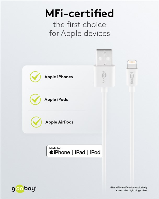 Dual Ladeset 2,4 A - Netzteil mit 2x USB-Buchse und Apple Lightning-Kabel 1m