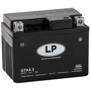 LP LB4L-B GEL-Motorradbatterie ersetzt CB4L-B, GB4L-B, GTX4-3, YB4L-B, 50411 4Ah