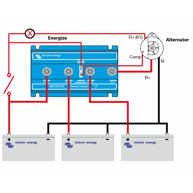 Victron Argodiode 100-3AC Batterie Trenndiode 100A für 3 Batterien
