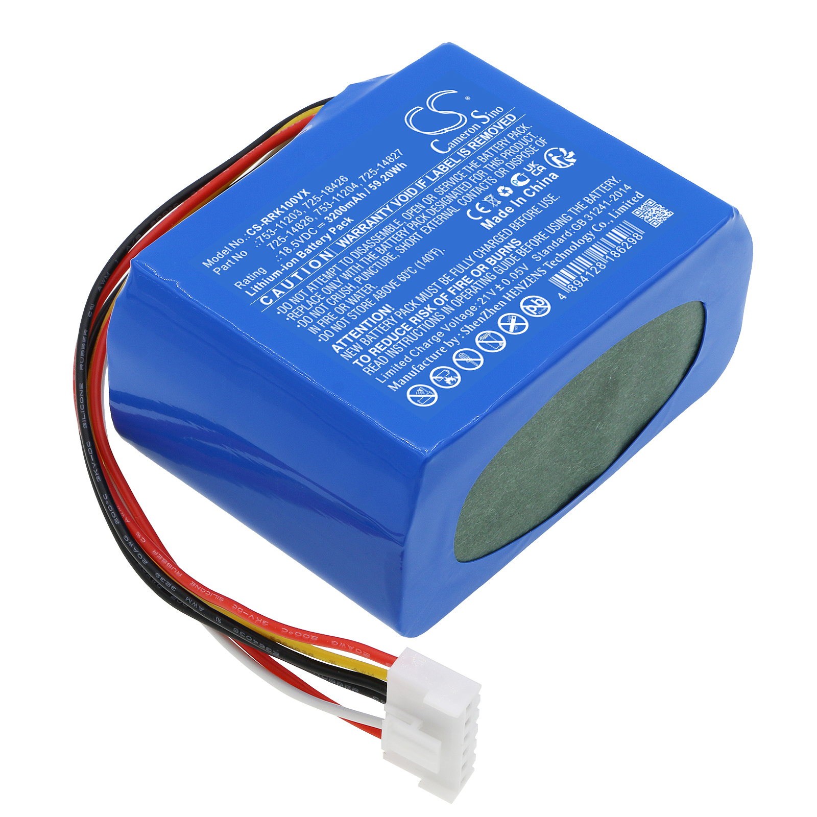 Akku ersetzt Robomow 725-14826, 725-14827, 725-18426, 753-11203, 18.5V 4Ah