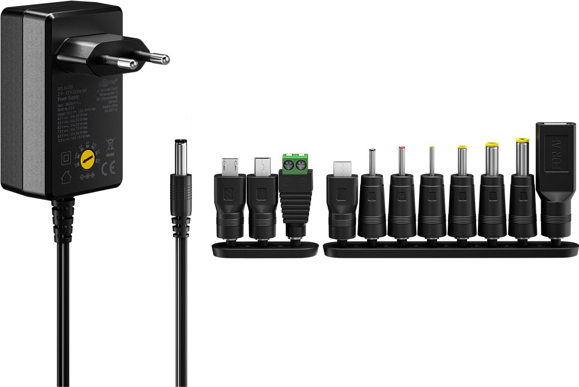 Universal Stecknetzteil 5-15V 2.4A mit 11 DC Steckern