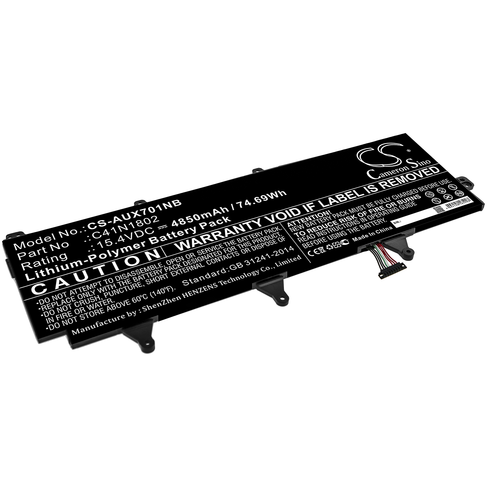 Akku ersetzt C41N1802 passend für Asus GX701GV-EV016T, ROG Zephyrus S GX735G