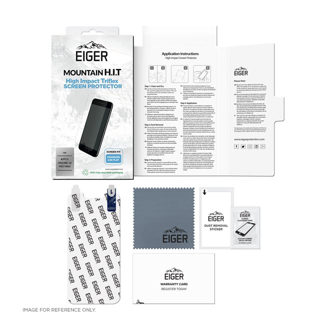 EIGER APPLE IPHONE 14 PRO MAX DISPLAY-GLAS (1ER-PACK) HIGH IMPACT TRIFLEX CLEAR
