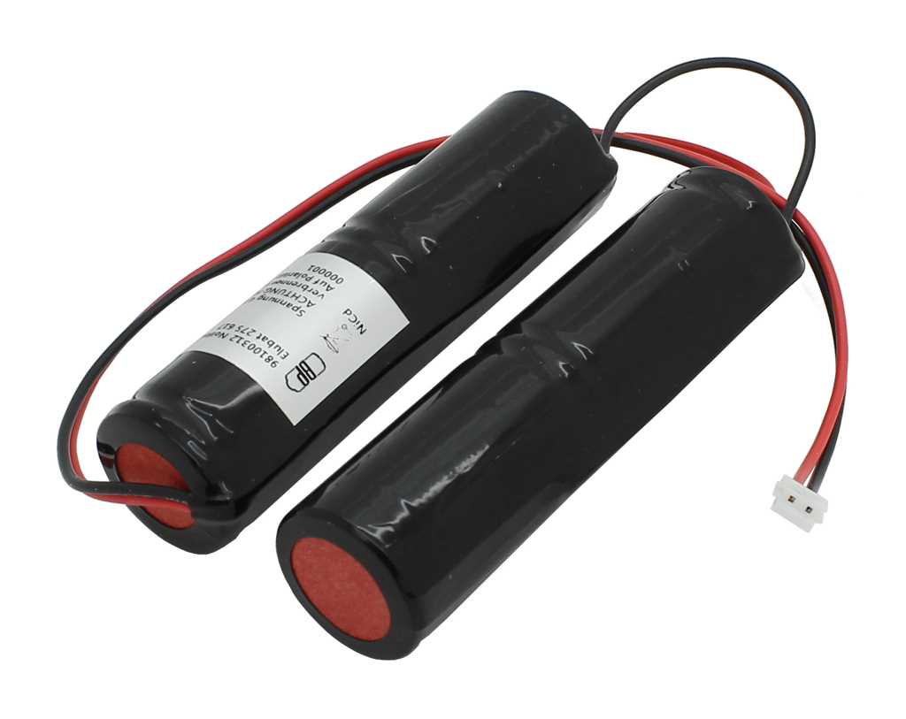Notleuchten-Akku ersetzt Elubat 275 617 4,8V 1800mAh Ni-CD, 2x L1x2 JST-Stecker