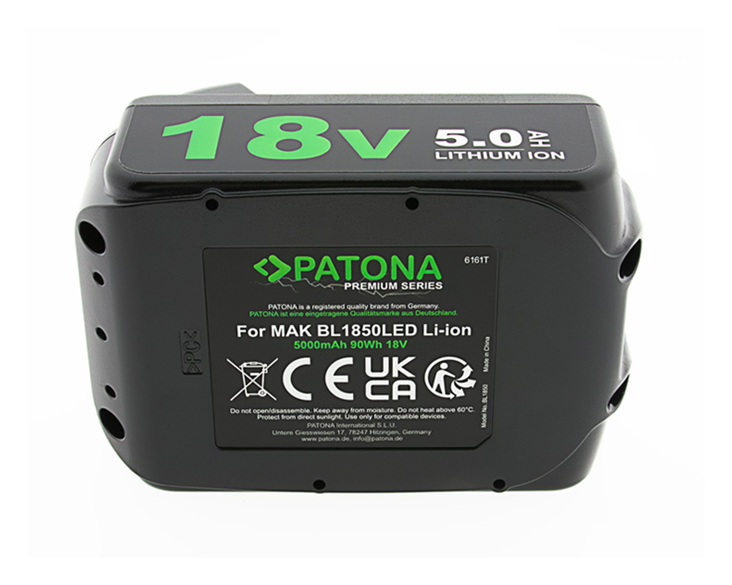 Akku ersetzt Makita BL1850LED, BL1802B, BL1830B, BL1840B, BL1850B, 18V 5A