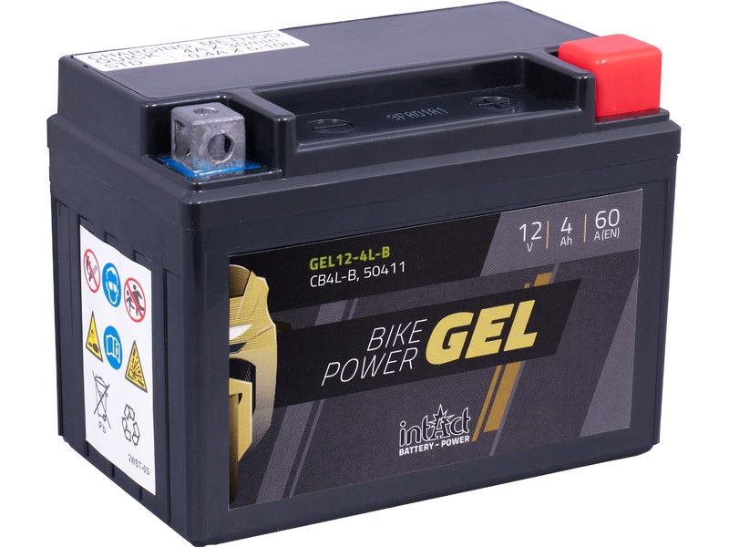 Intact GEL12-5ZS GEL-Motorradbatterie ersetzt GEL 12-4L-BS, YTZ5-S, 12V 4Ah