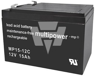 Multipower MPC15-12 (MP15-12C) Bleiakku Zyklenfest, 12V 15Ah Faston 6.3mm