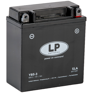 LP YB5-3 SLA Motorradbatterie YB5L-B (S), DIN 50512 12V 5Ah