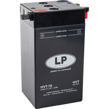 LP HVT-10 Motorradbatterie ersetzt 02200, 02299, 66006-29, 6V 22Ah ohne Säure