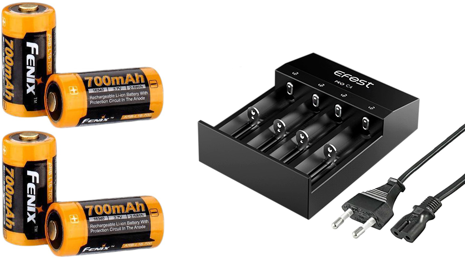 4x RCR123A Akkus mit Ladegerät für Arlo Wire-Free HD Camera