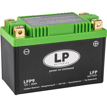 LP LFP9 LiFePo4 ersetzt ETX9-BS, GT9B-4, YT9B-4, YTX9-4, YT9B-BS Batterie 180CCA