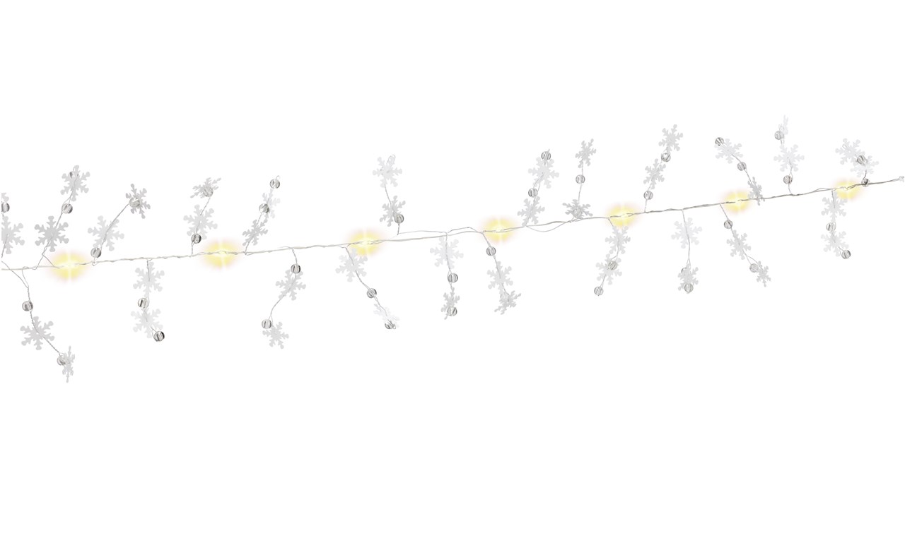 10er LED-Silberdraht-Lichterkette "Schneeflocken"