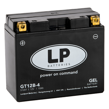 LP GT12B-4 LP LT12B-4 GEL-Motorradbatterie ersetzt DIN51001, 51015, 51299, F12-12B 12V 10AhGEL-Motor