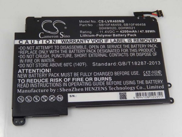 Akku ersetzt Lenovo 00HW020, 00HW021, SB10F46458, SB10F46459