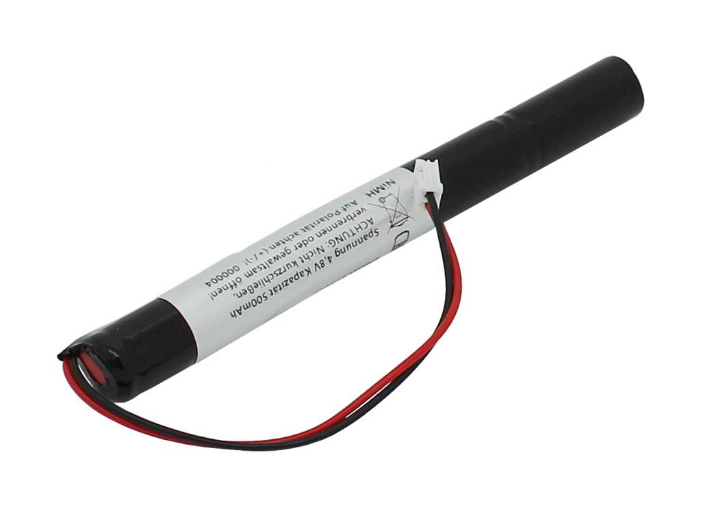 Notleuchtenakku 4.8V, 500mAh, Ni-MH, L1x4 Lady mit 100mm Kabel und Stecker