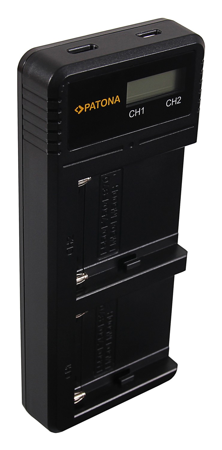 Dual Ladegerät für Sony NP-F330, NP-F530, NP-F550, NP-FM50 Akkus