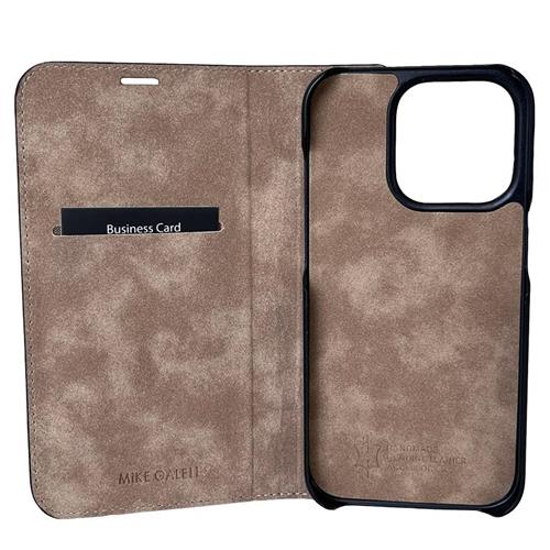 iPhone 15, Marc schwarz, Book-Cover Echtleder