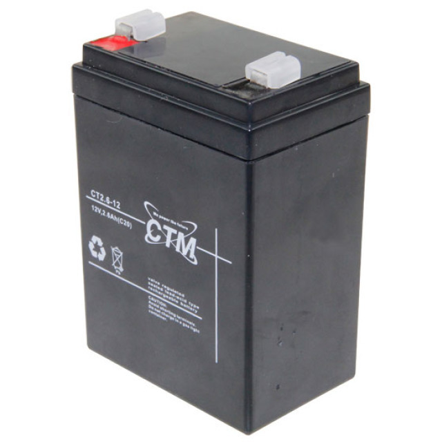 CTM CT2.6-12 Bleiakku 12V 2.4Ah wie PBQ2.6-12S, SB-12026, MH1226, SY2.6-12