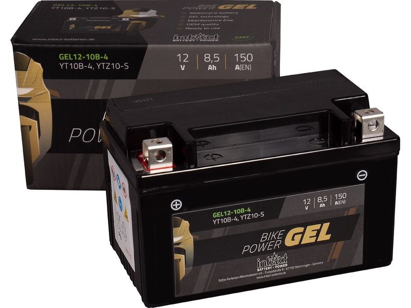 Intact GEL12-10B-4 GEL-Motorradbatterie ersetzt 50901, 50922, 50890LF 12V 8.5Ah