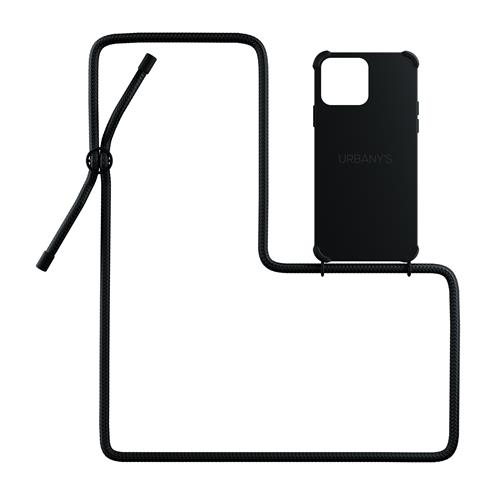 iPhone 15 Pro Max, All Black matt, Cover mit Kordel