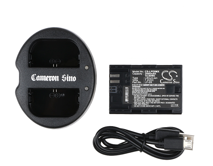 Dual Akkuladestation für Canon LP-E6 mit 1 Akku