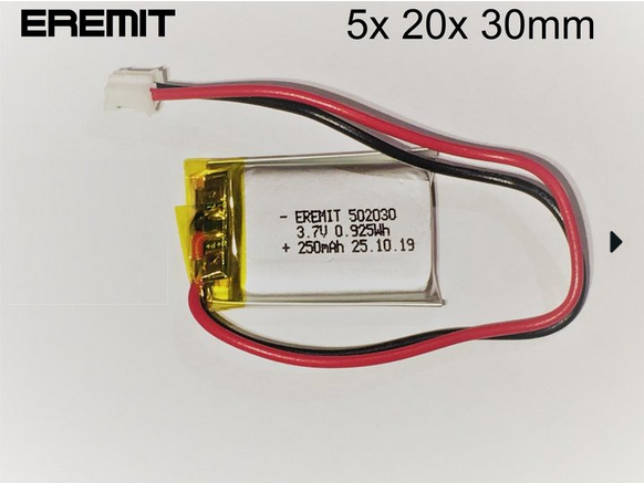 Akku 502030, 052030 3.7V 250mAh Li-Polymer JST-PH 2.0mm Stecker
